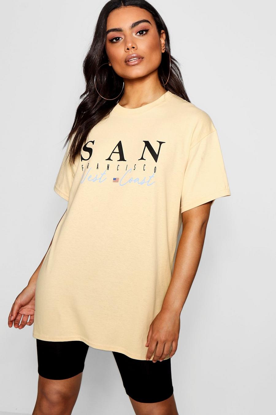 T-Shirt mit San Francisco Slogan, Gelb image number 1