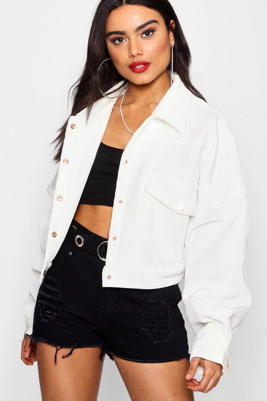 White Cord Trucker Jacket image number 1