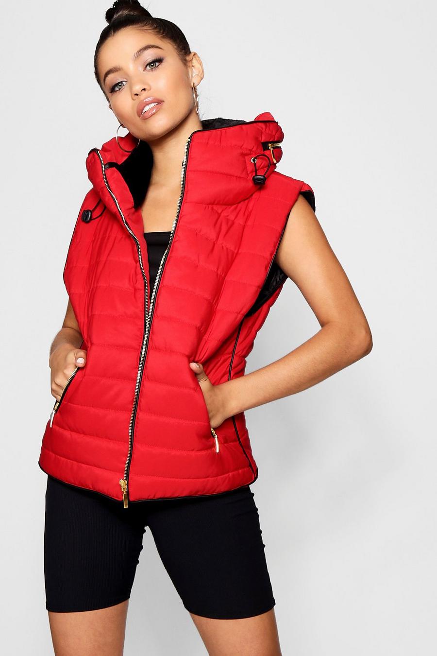 Red Quilted Vest image number 1