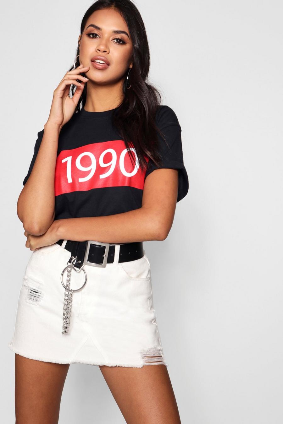 Camiseta con eslogan "1990" image number 1
