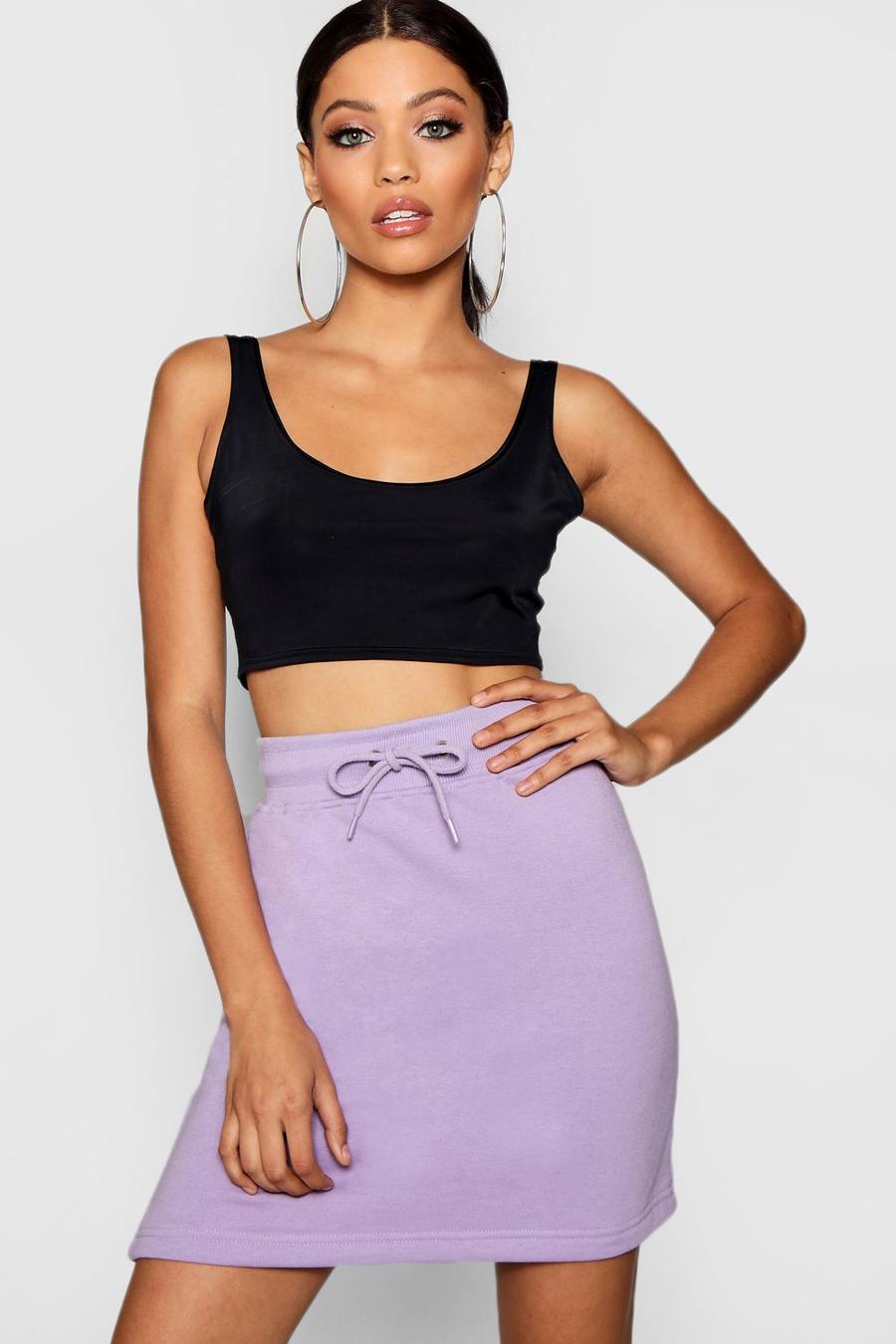 Bright lilac Basic Sweat Pastel Mini Skirt image number 1