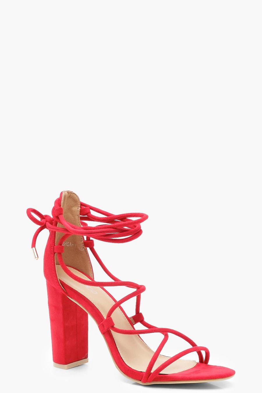 Cage Lace Up Block Heels image number 1