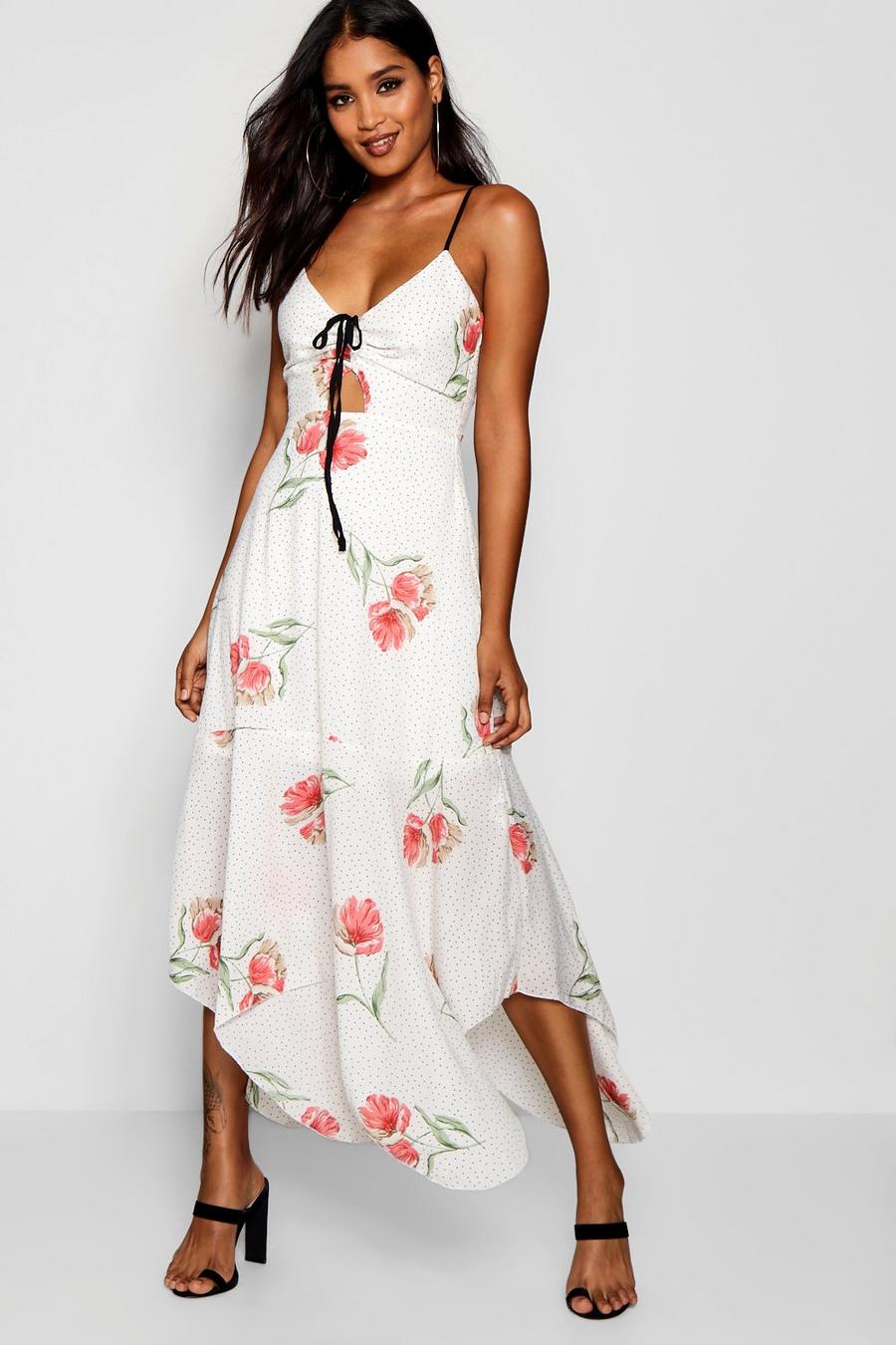 Georgia Floral Ruched and Cut Out Midi Dress image number 1
