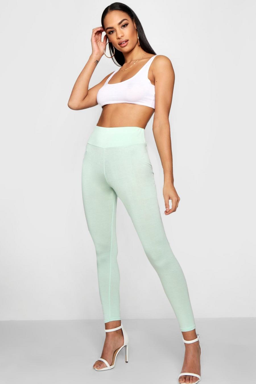 Mint Basic leggings med hög midja image number 1