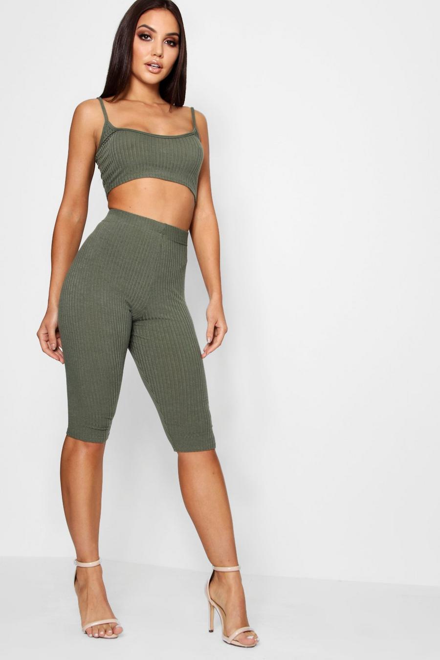 Khaki Cycle Short & Top Co-Ord image number 1
