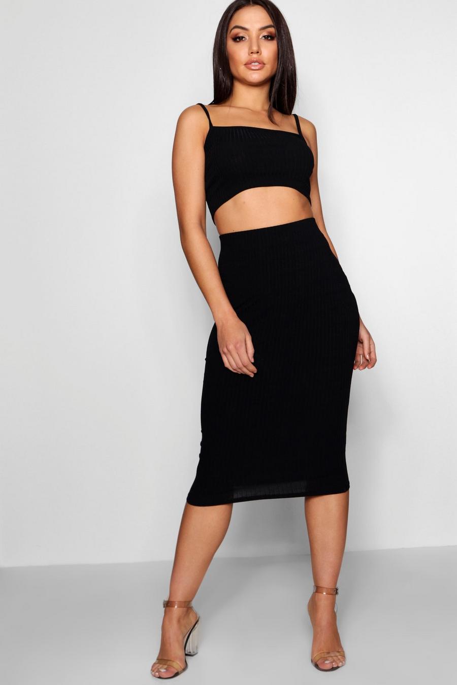 Square Neck Strappy Top & Midi Two-Piece image number 1