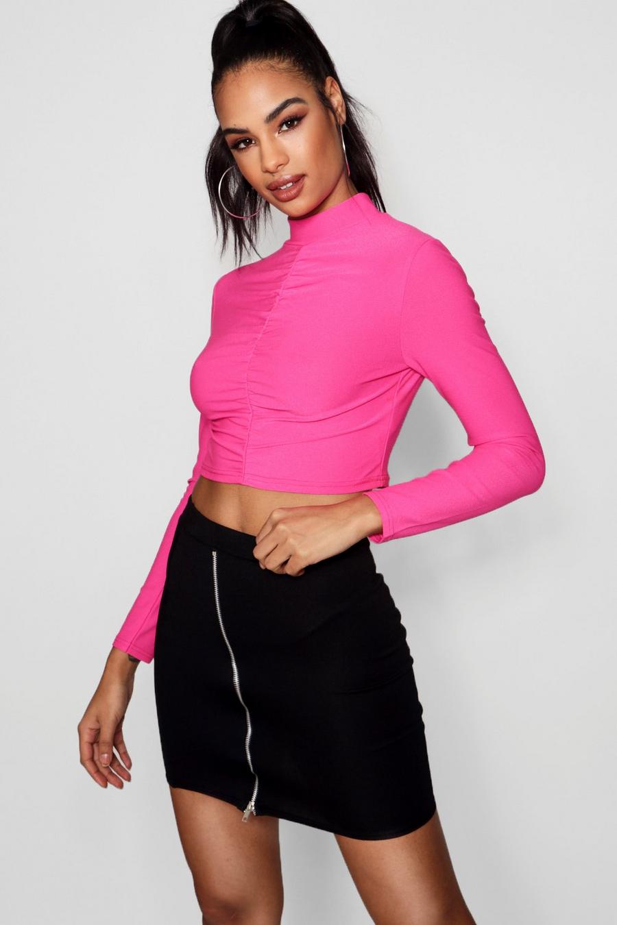 Blusa Tall a incrocio, Hot pink image number 1