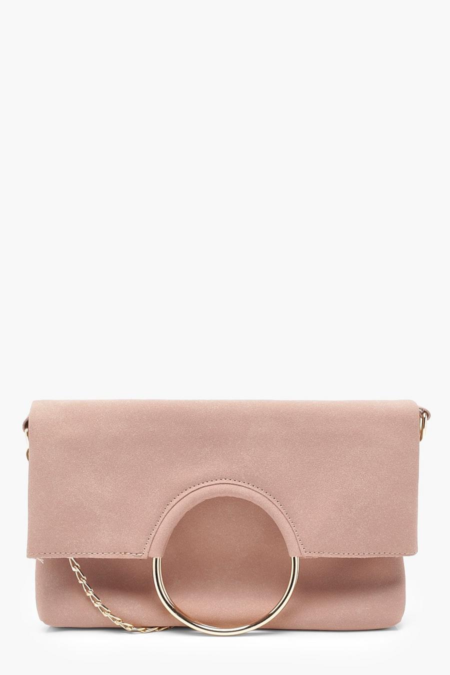 Blush Tammi Foldover Ring Clutch With Chain image number 1