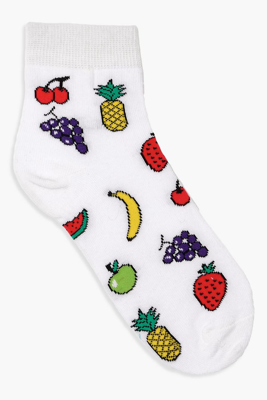 White Fruit Bowl Ankle Socks image number 1
