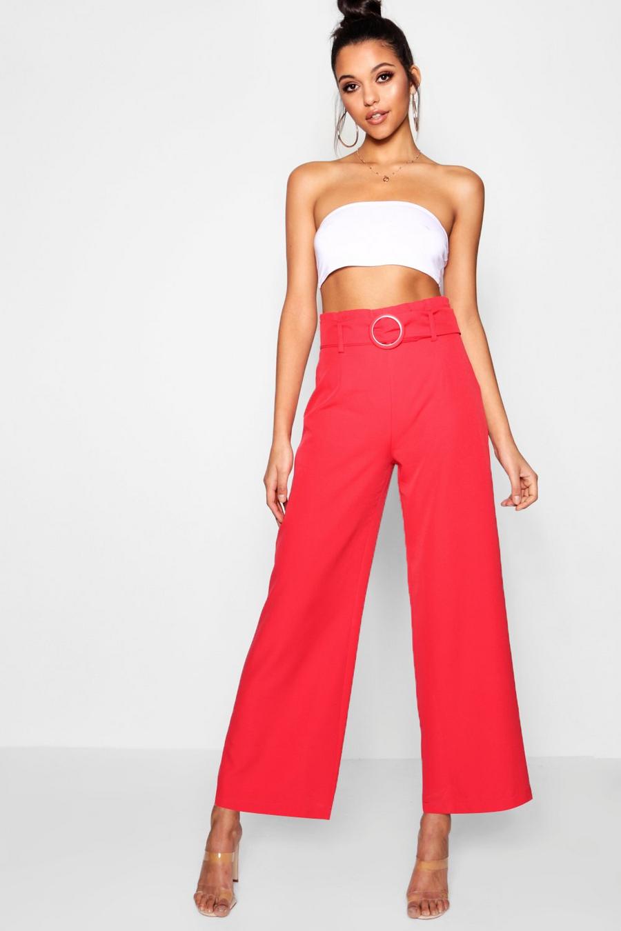 Paperbag Waist Woven Wide Leg Trouser image number 1