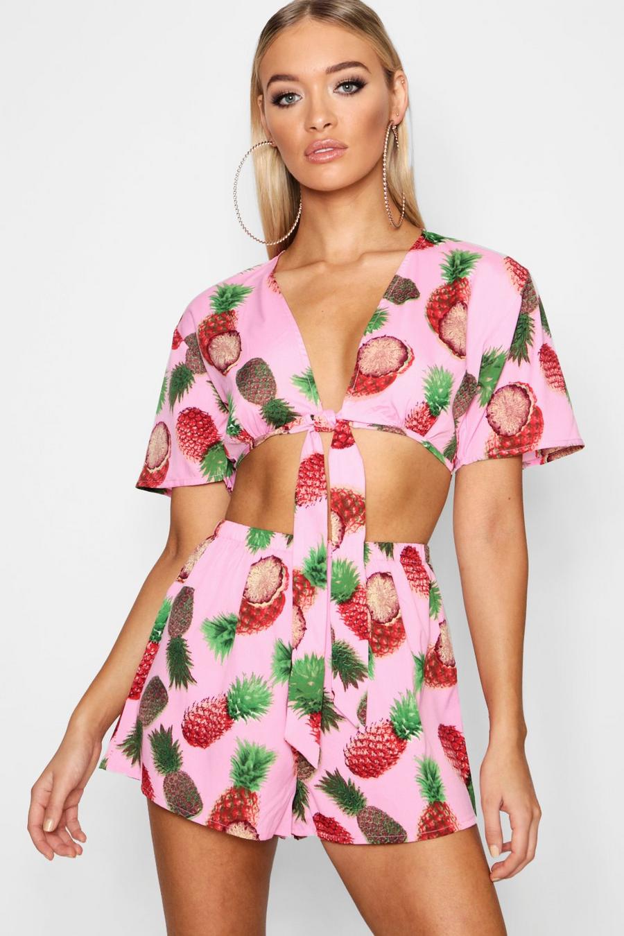 Pineapple Crop and Short Co-ord image number 1