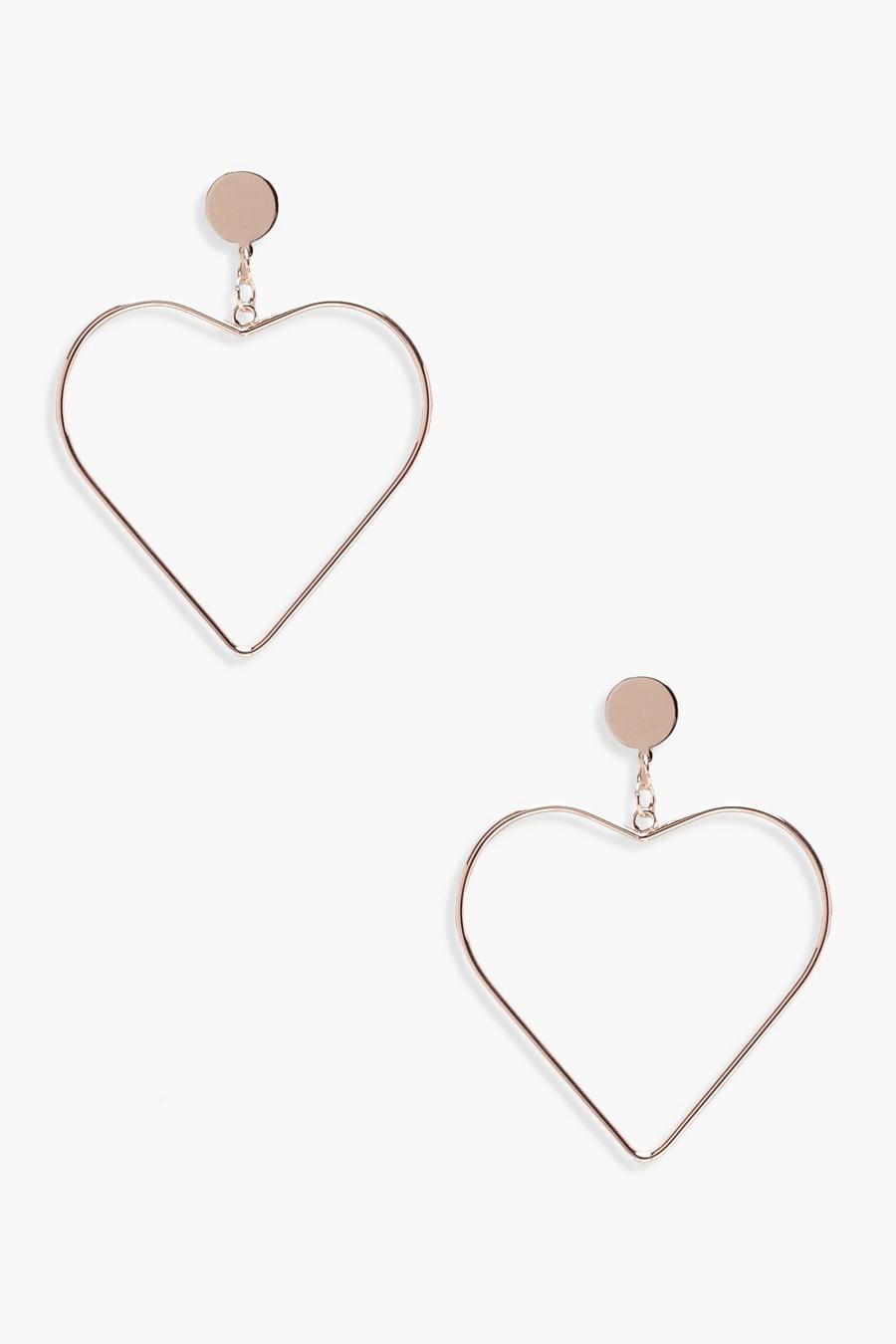Rose gold Heart Shaped Earrings image number 1
