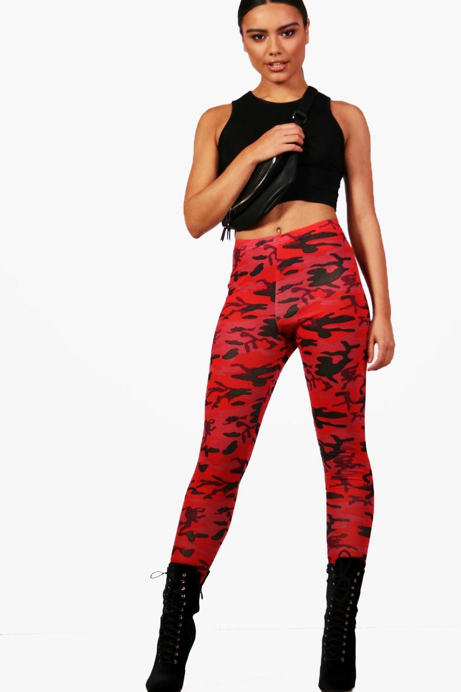 Leggings mit Camouflage-Druck, Rot image number 1