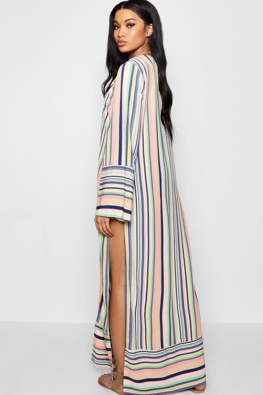 Kimmie Stripe Woven Maxi Kimono image number 1