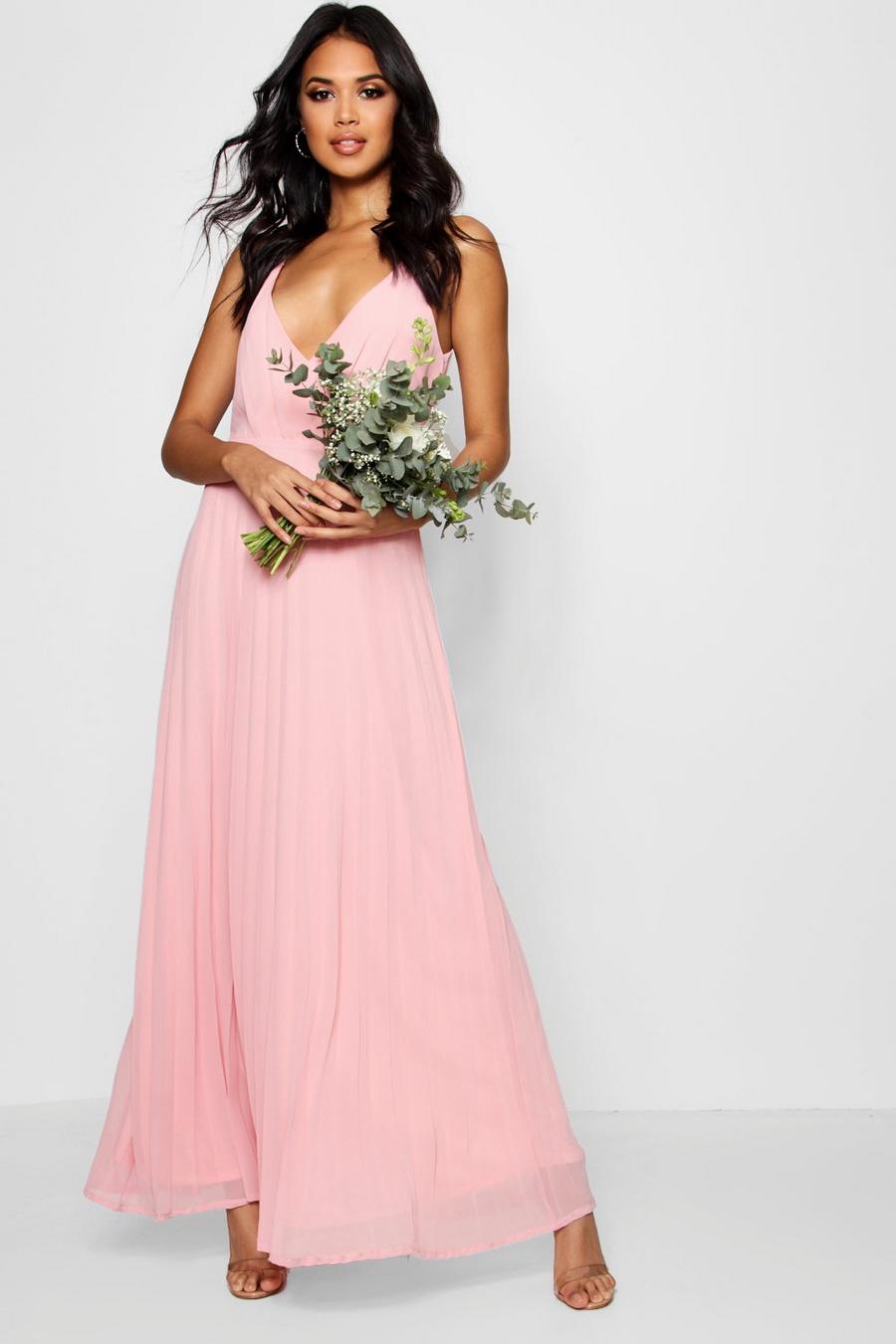 Desert rose Boutique Pleated Maxi Bridesmaid Dress image number 1