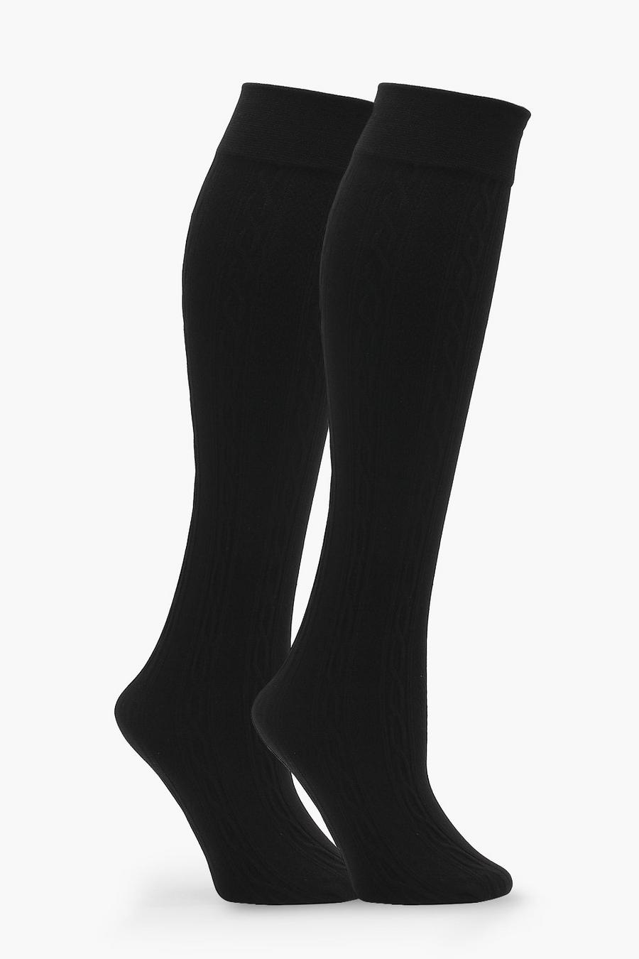 Ava 3 Pack Cable Knit Thermal Knee High Socks image number 1