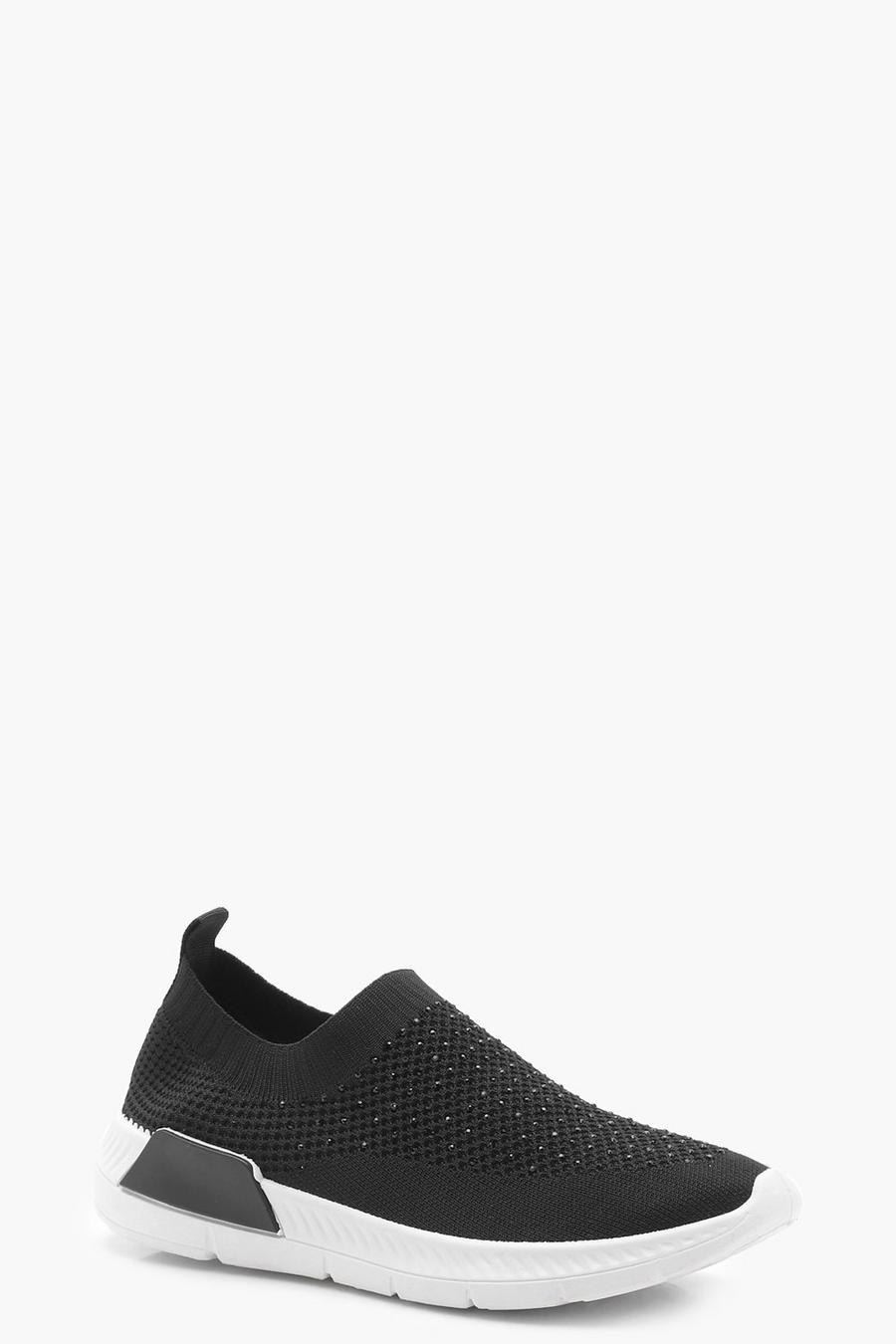 Diamante Knit Slip On Trainers image number 1