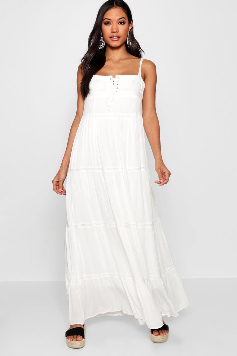 Eliza Lace Insert Tiered Maxi Dress image number 1