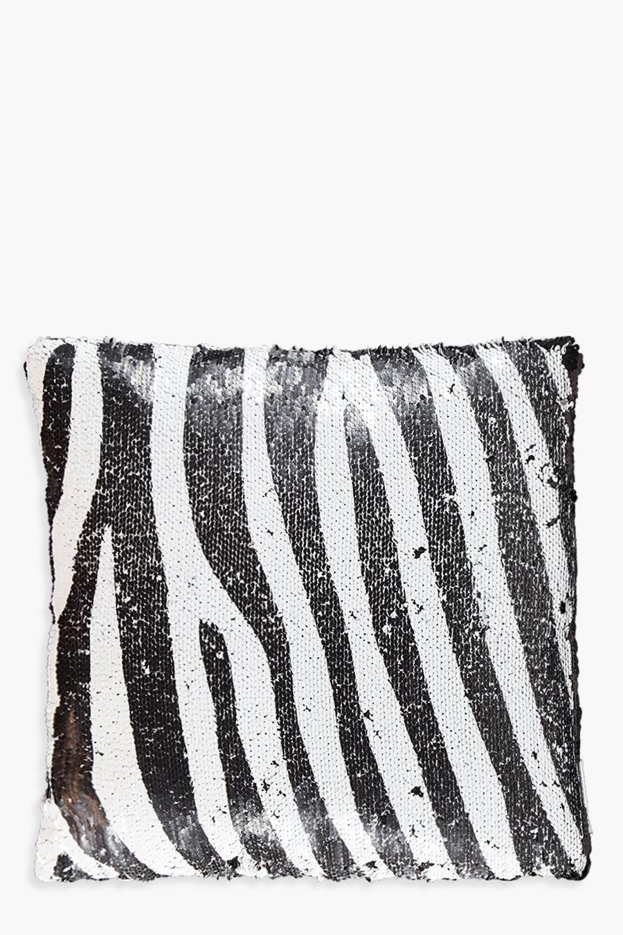 Reversible Zebra Sequin Cushion image number 1