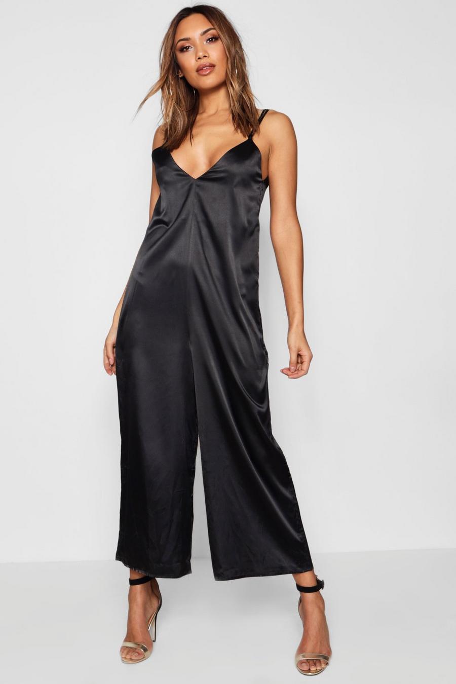 Jumpsuit aus Satin mit weitem Bein image number 1