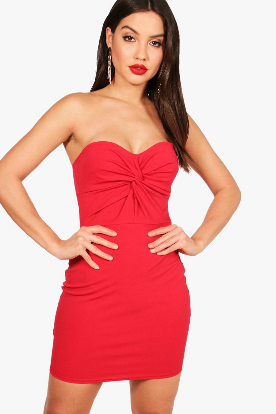 Twist Front Strapless Bodycon Mini Dress image number 1