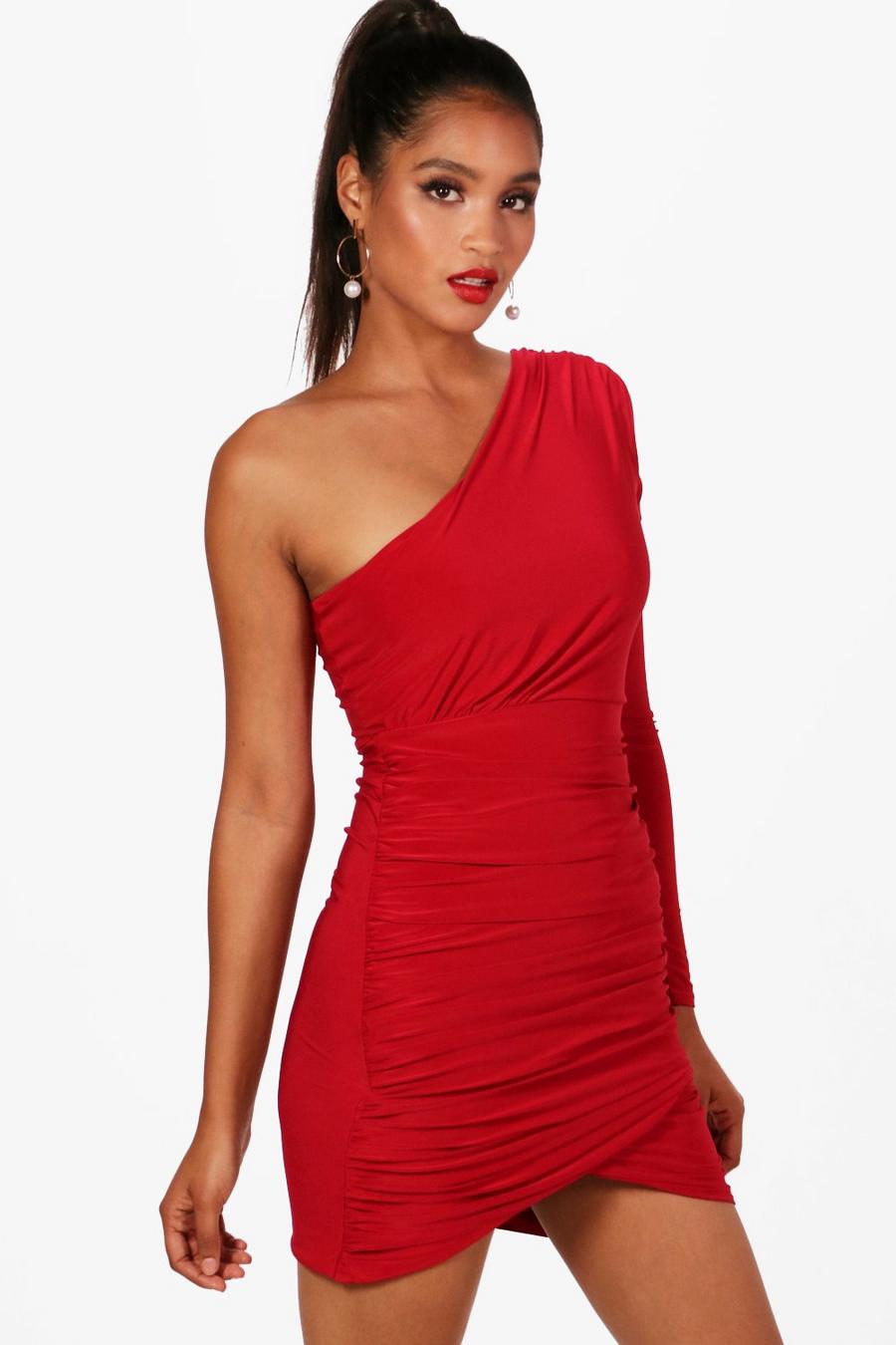 One Shoulder Ruched Detail Bodycon Dress image number 1