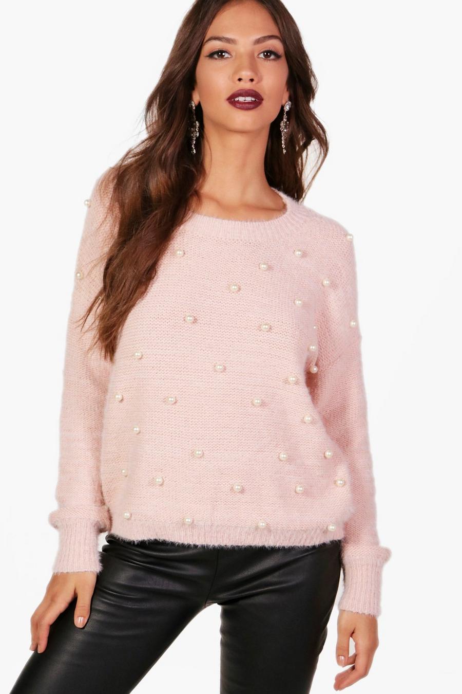 Blush Mia All Over Pearl Embellished Sweater image number 1