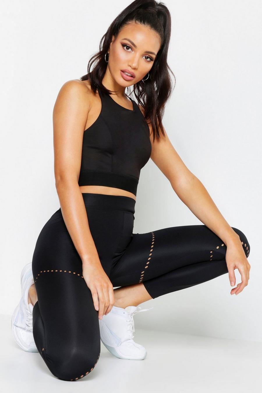 Fit Laser Cut High Waisted Running Leggings image number 1
