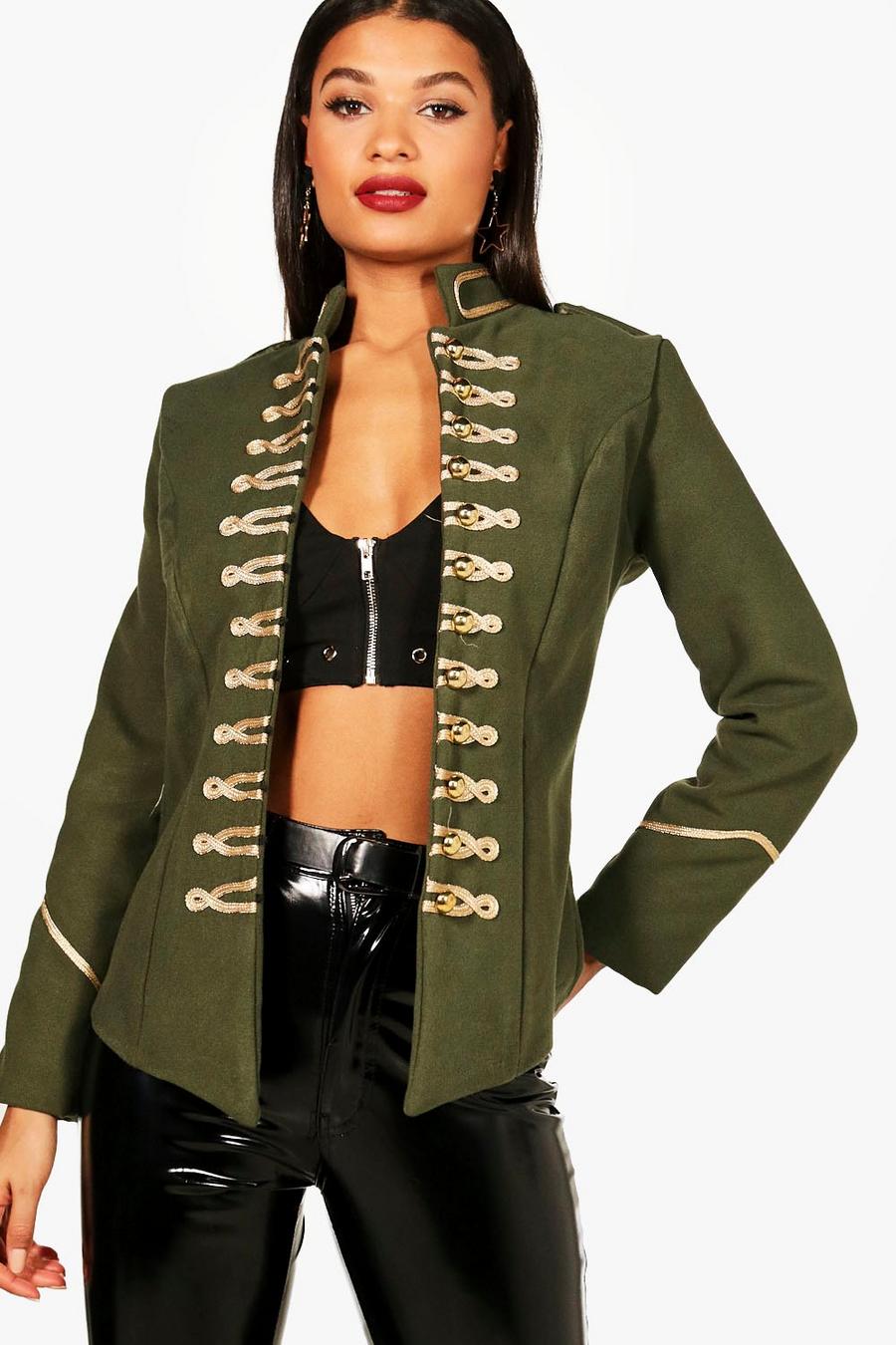 Khaki giacca in stile militare, Kaki image number 1