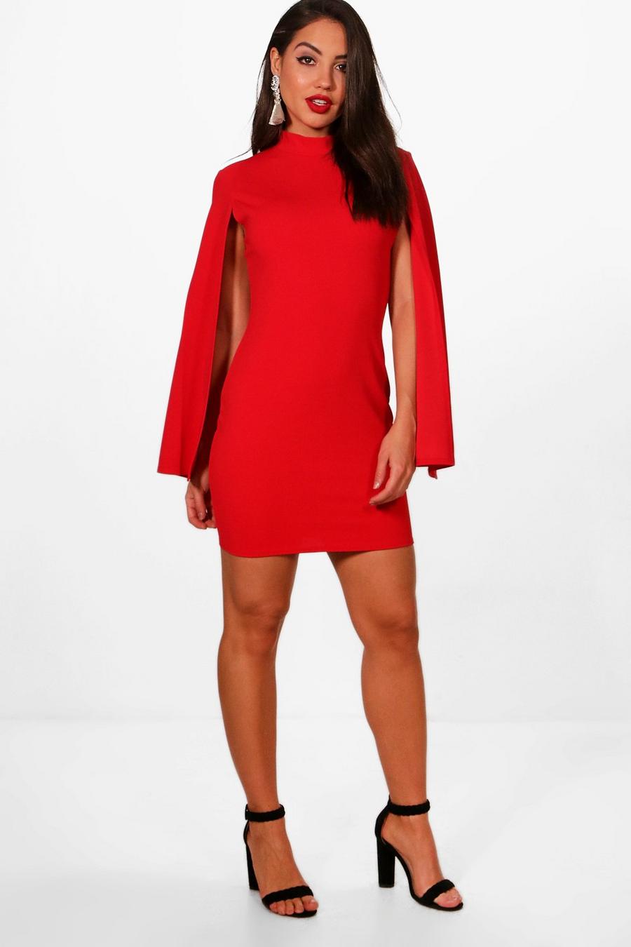 High Neck Split Sleeve Mini Dress image number 1