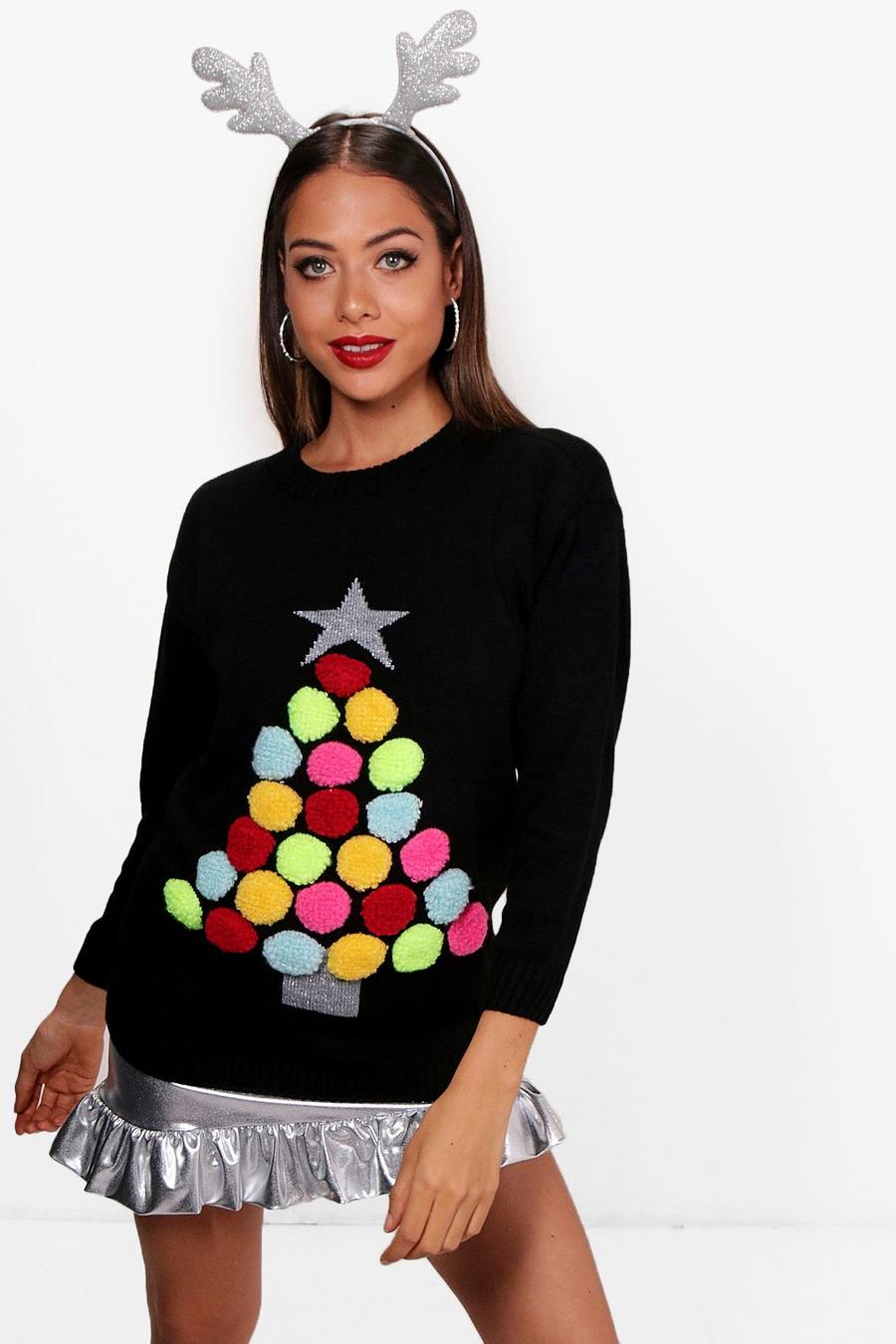 Jennie Pom Pom Christmas Tree Sweater image number 1