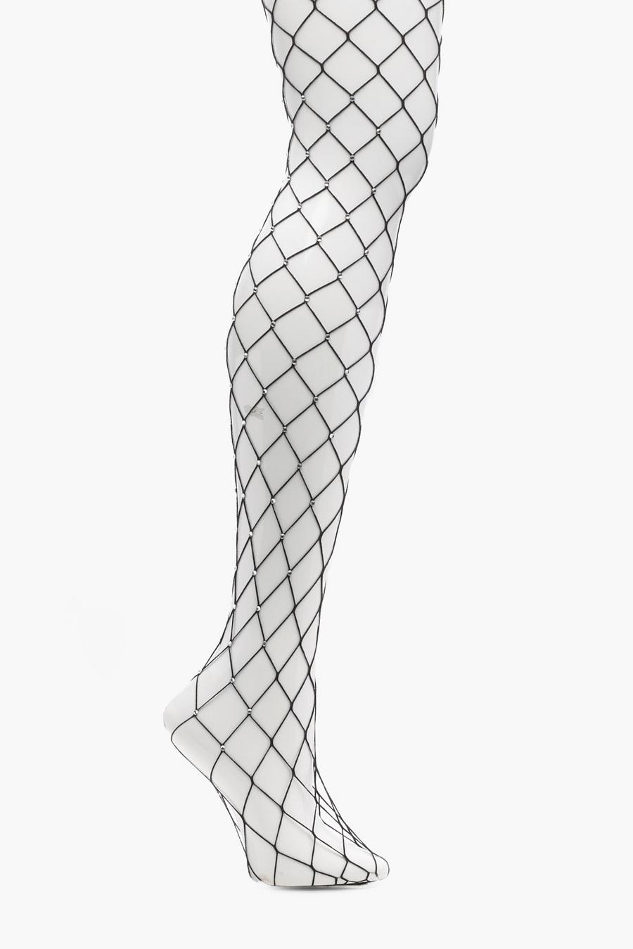 Lily Oversized Diamante Fishnet Tights image number 1