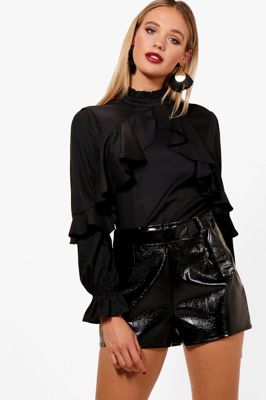High Neck Ruffle Blouse image number 1