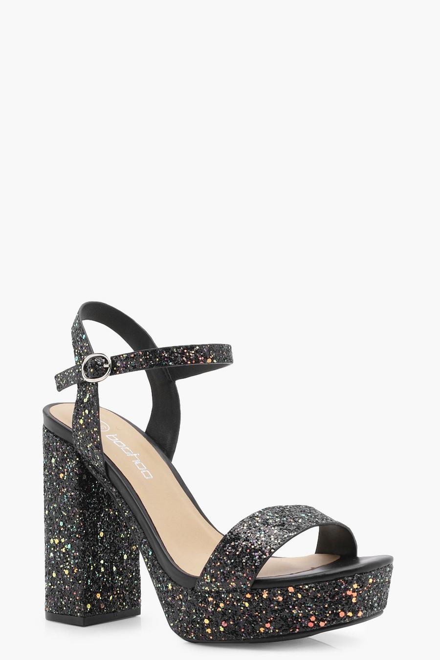 Glitter Platform Heels, Black image number 1