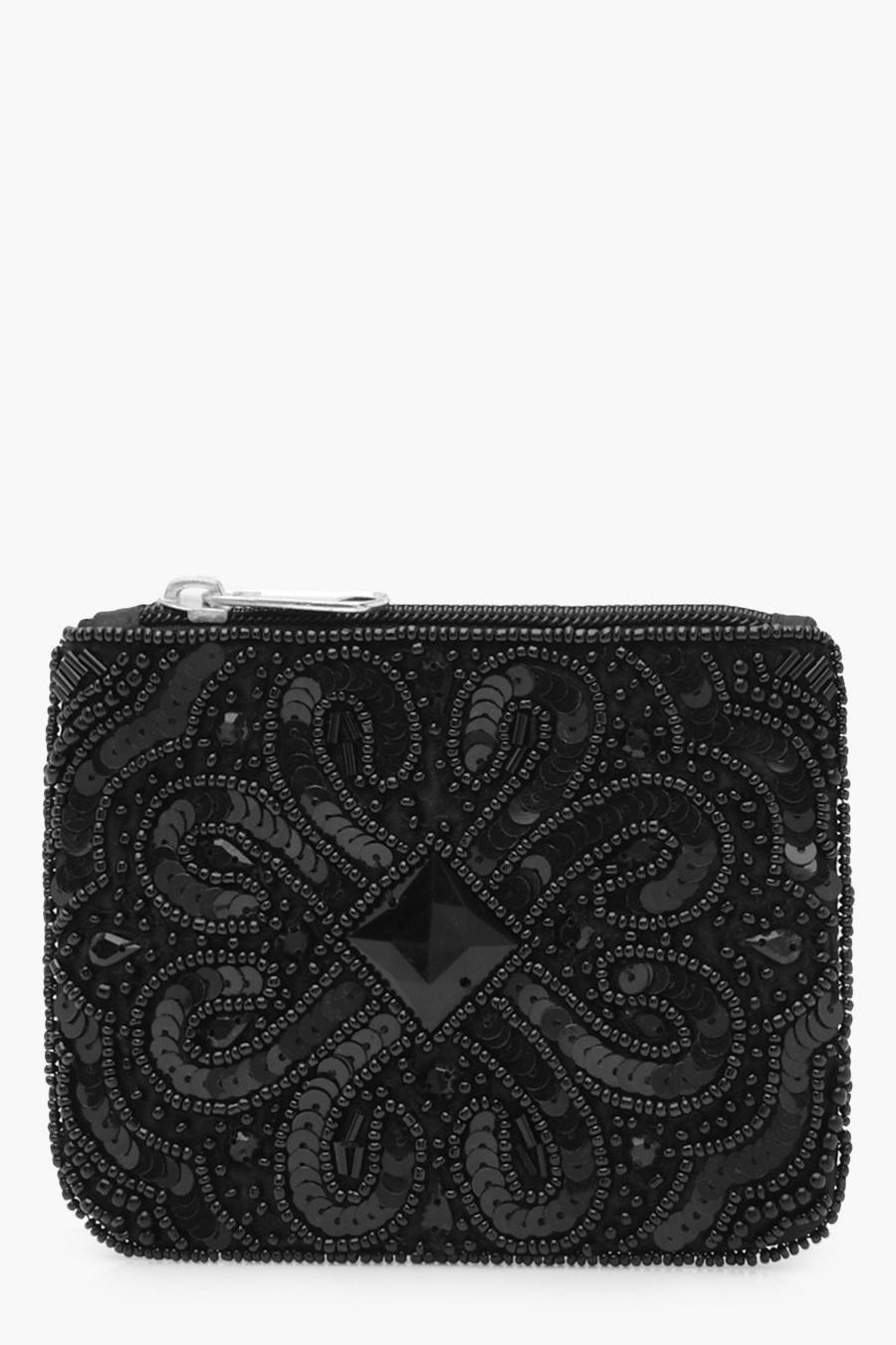 Embellished Beaded Zip Coin Purse image number 1