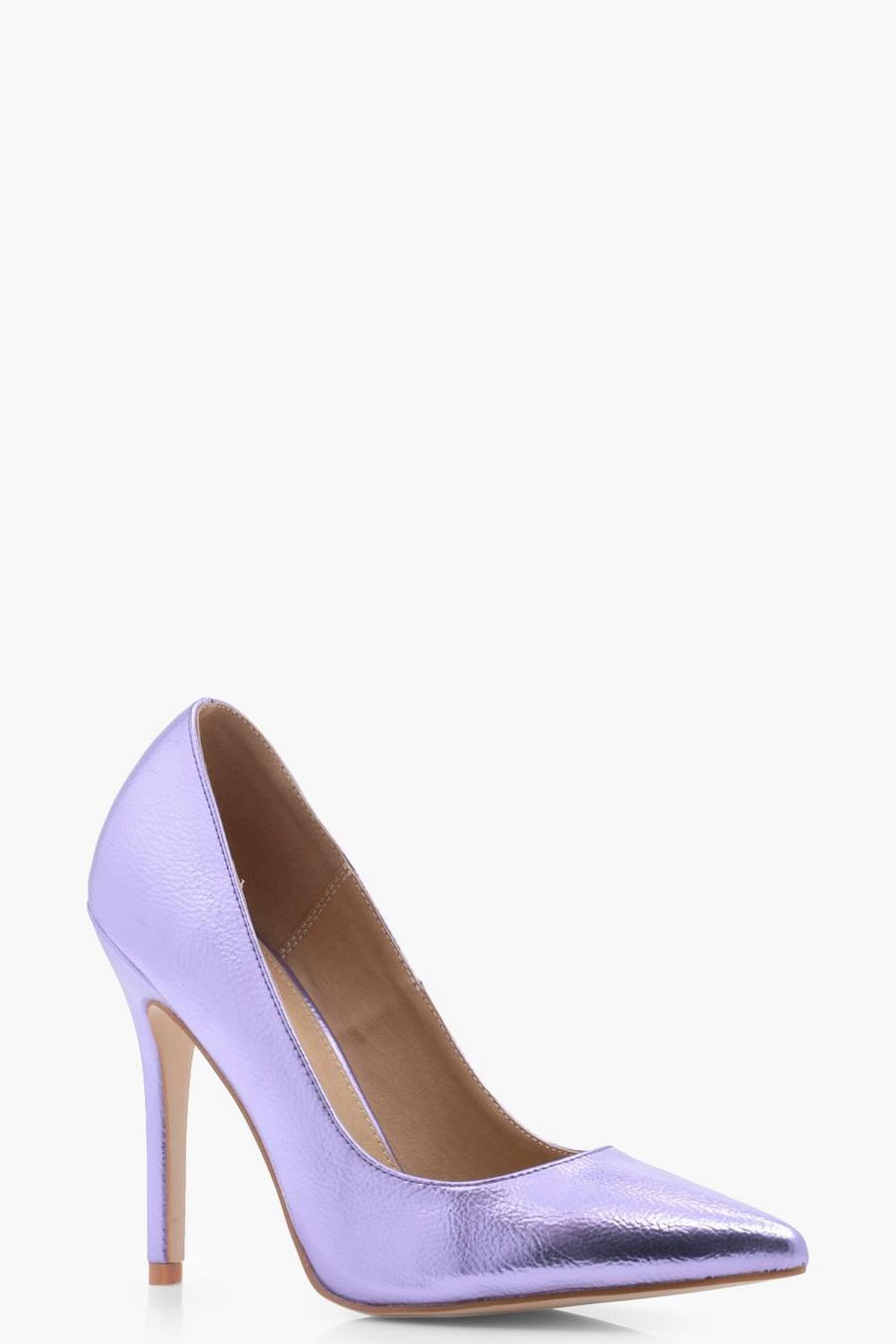 Lilac Metallic Court Shoes image number 1