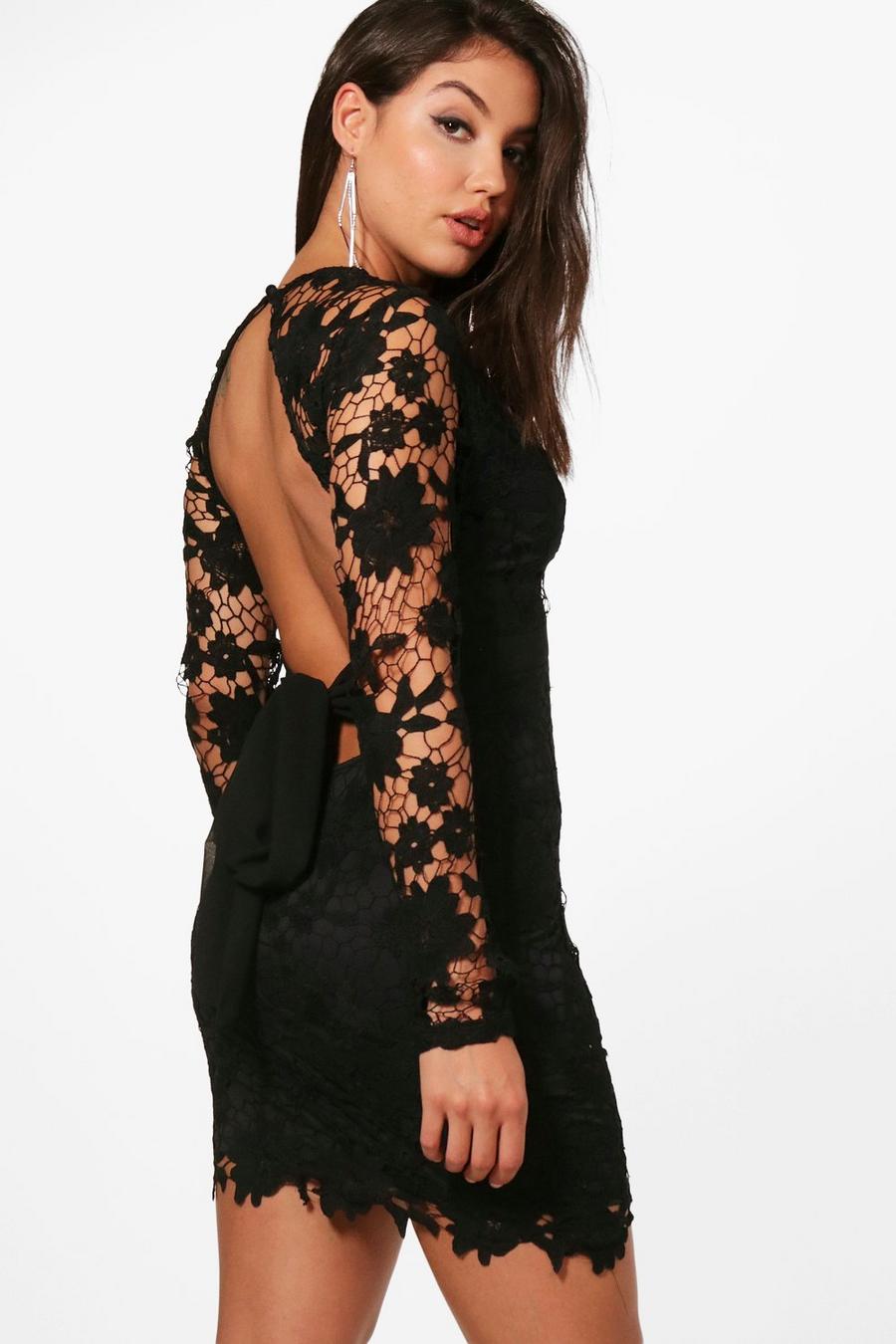 Lace Open Back Detail Bodycon Dress image number 1