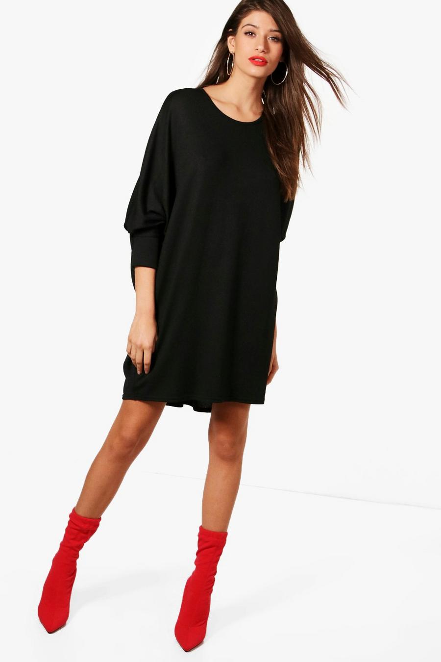 Oversized Batwing Knitted Dress image number 1