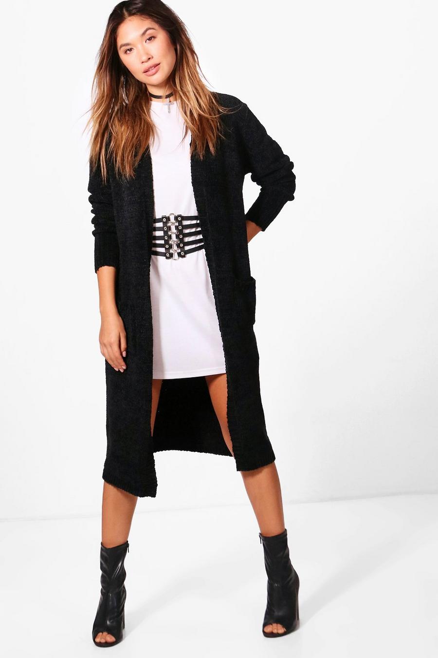 Charcoal Sophie Maxi Chenille Cardigan image number 1
