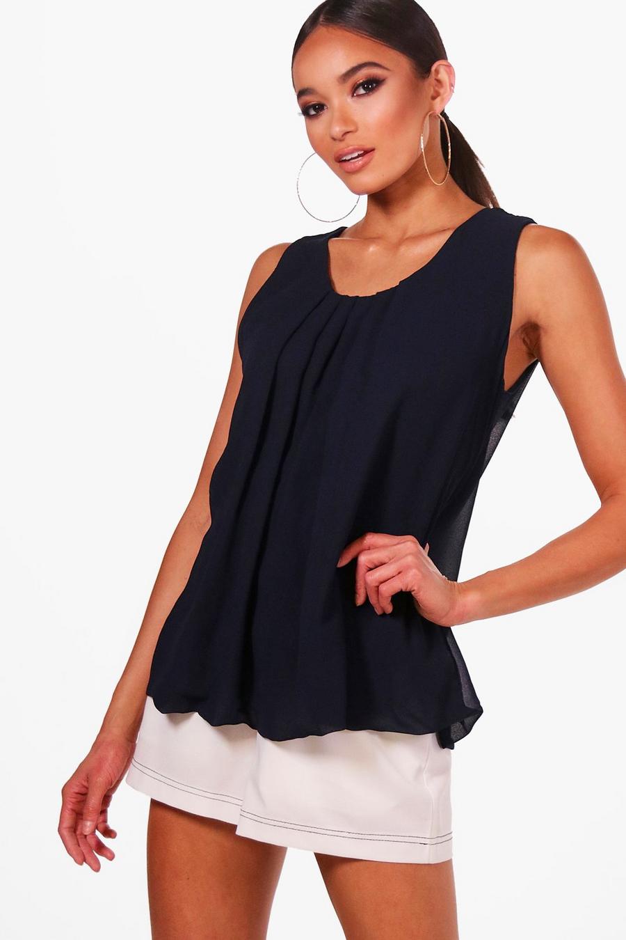 Blusa con fiocco dietro, Navy image number 1