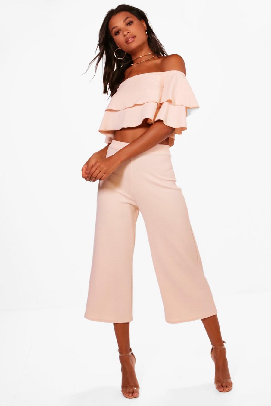 Blush Double Bandeau Top and Culotte Co-ord Set image number 1