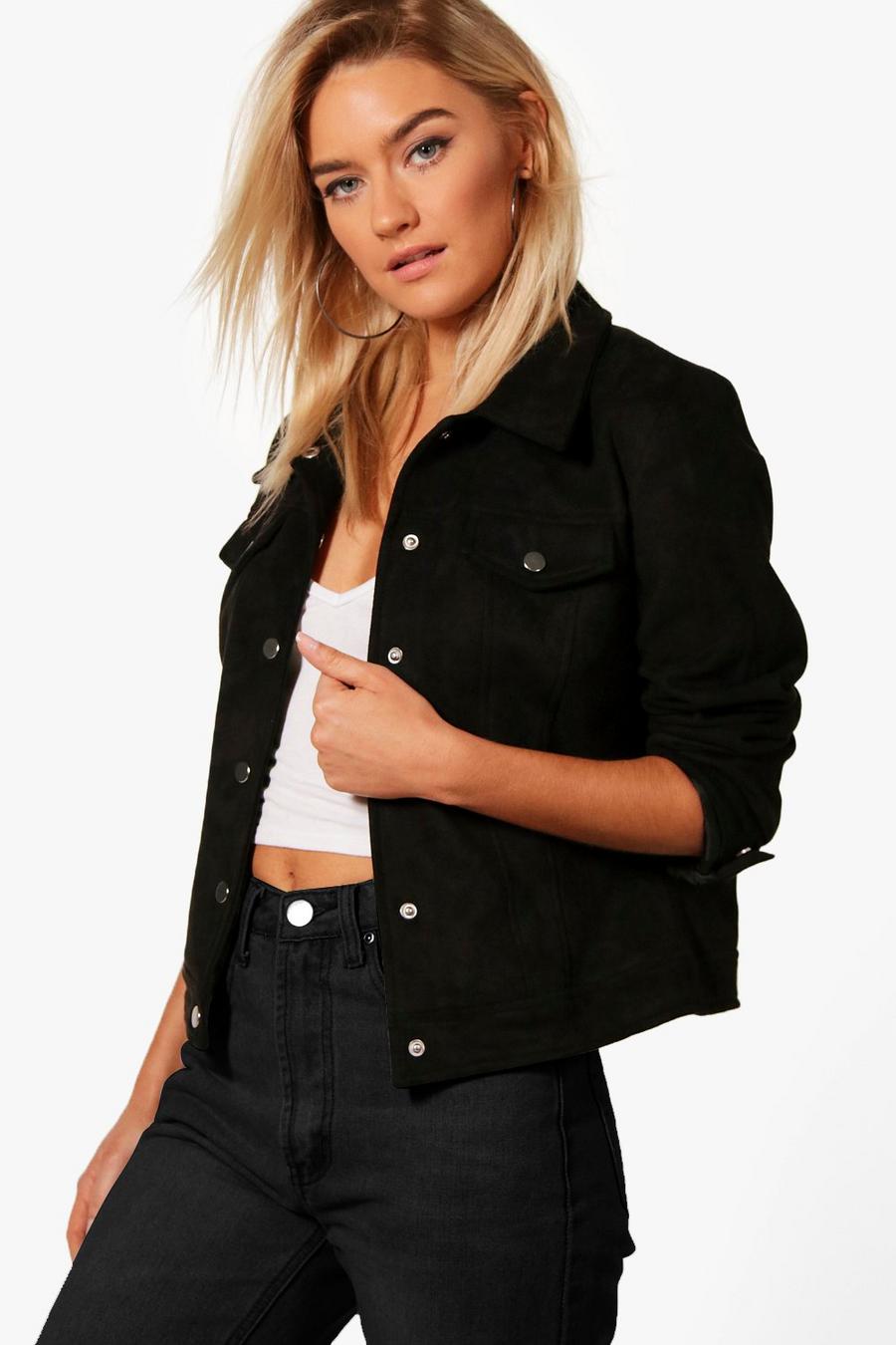 Anna Faux Suede Trucker Jacket image number 1