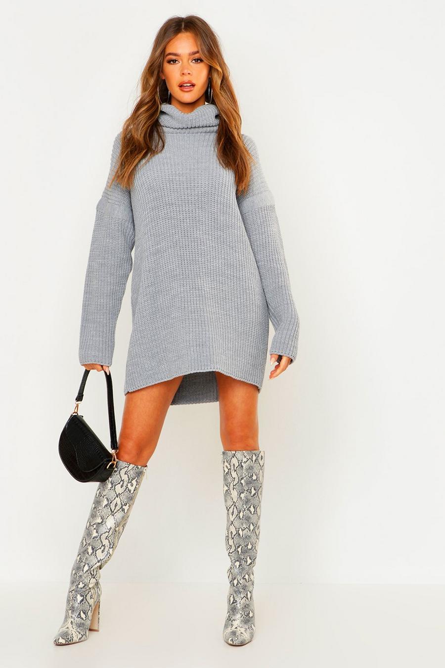 Grey Turtleneck Sweater Dress image number 1