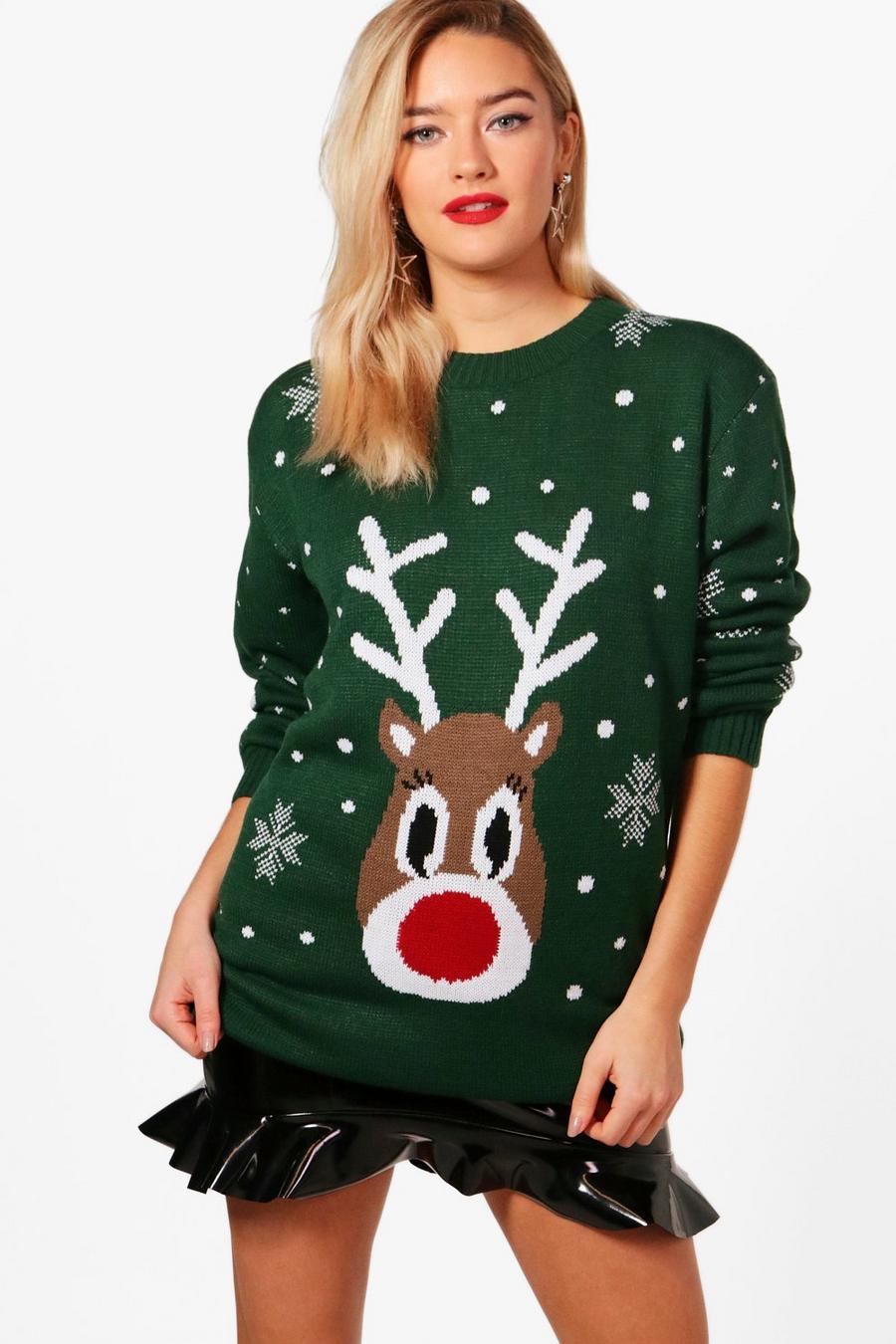 Bottle Snowflake Reindeer Christmas Sweater image number 1