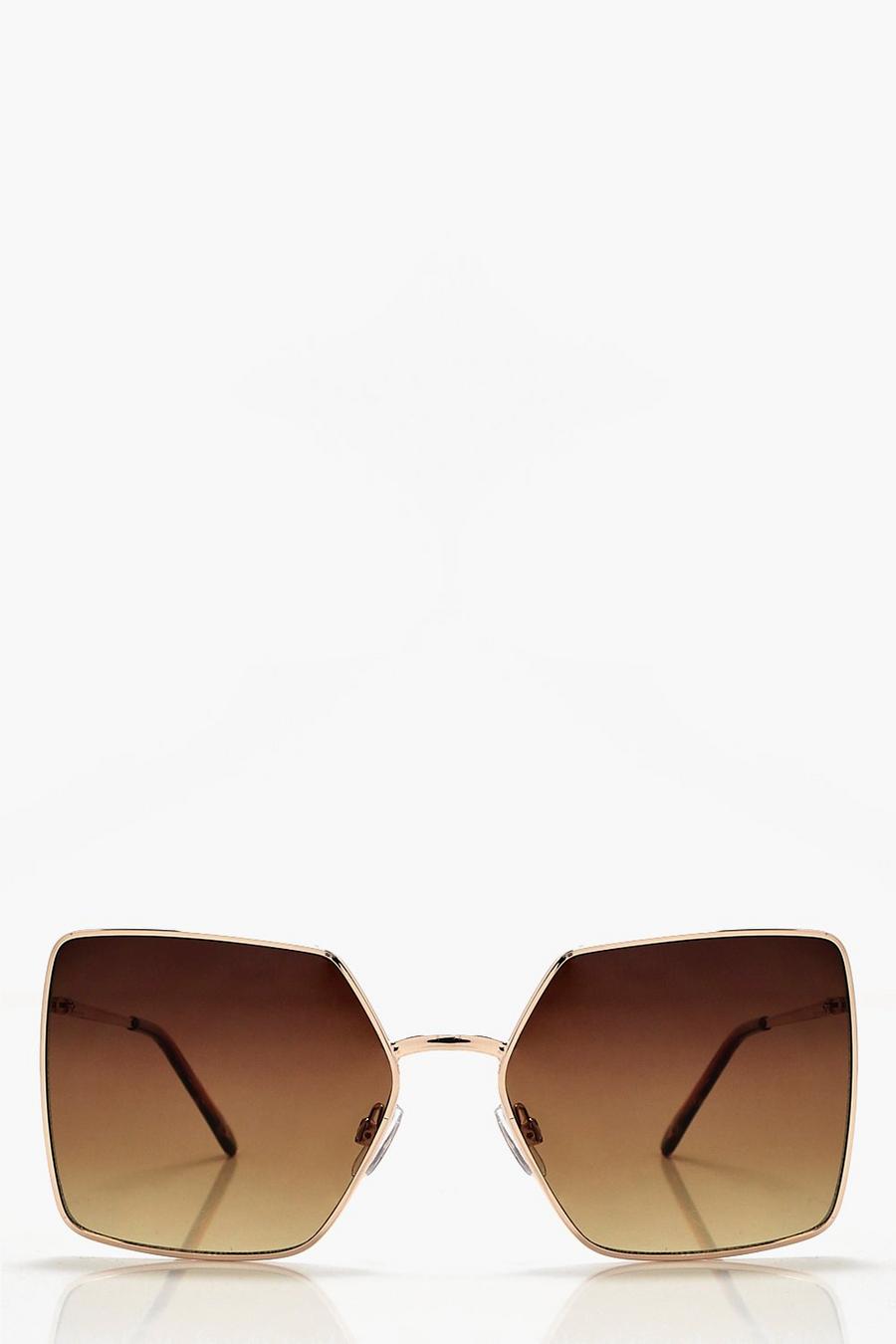 Brown Megan Oversized 70s Sunglasses image number 1