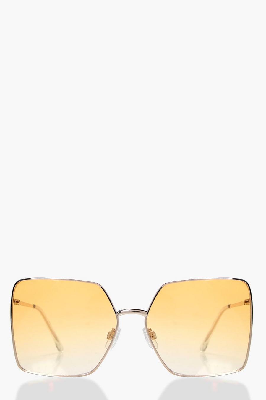 Yellow Megan Oversized 70s Sunglasses image number 1