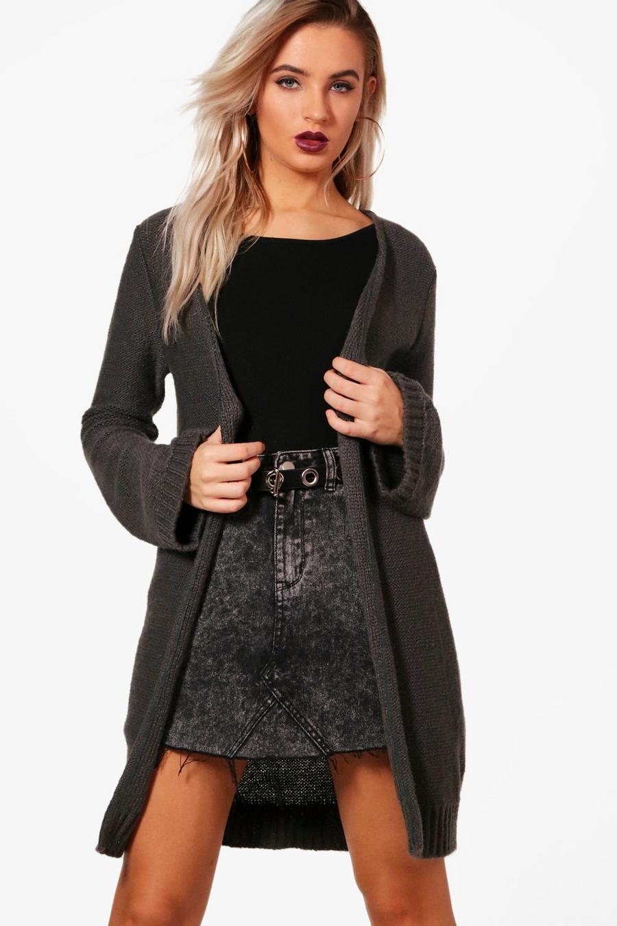 Charcoal Wide Sleeve Cardigan image number 1