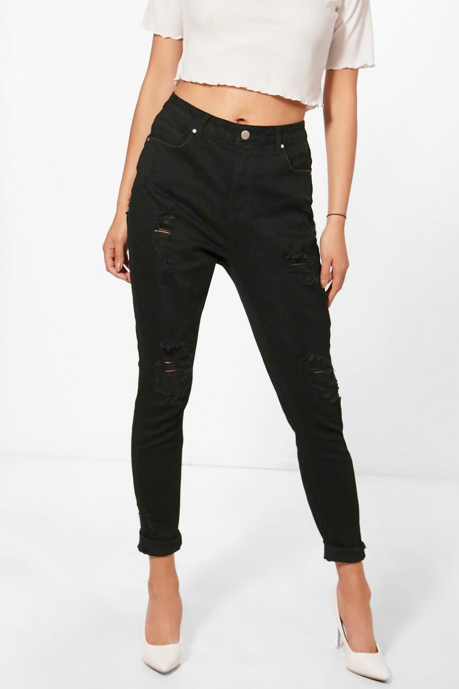 High Rise Distressed Skinny Jeans image number 1