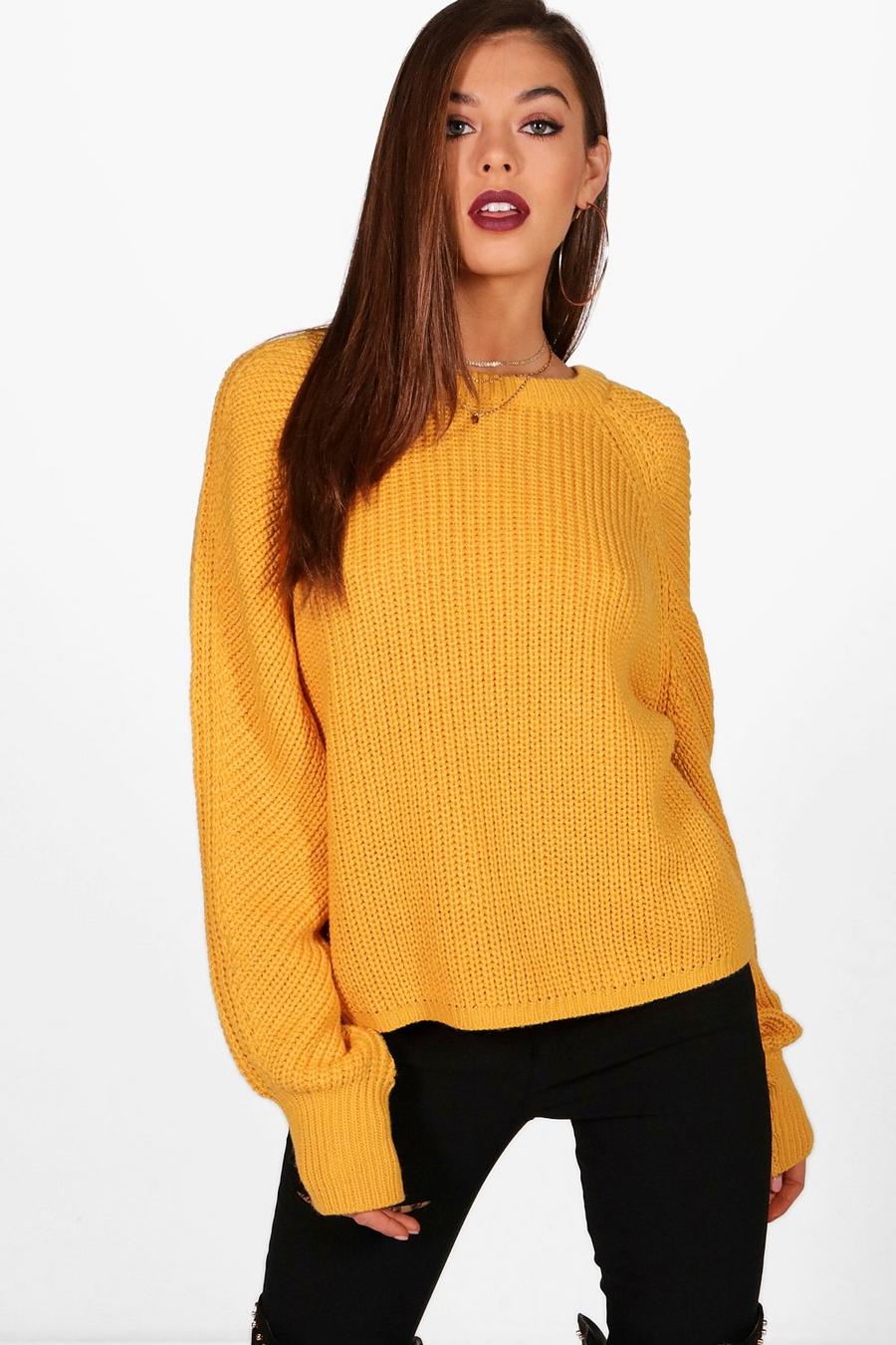 Mustard Balloon Sleeve Sweater image number 1