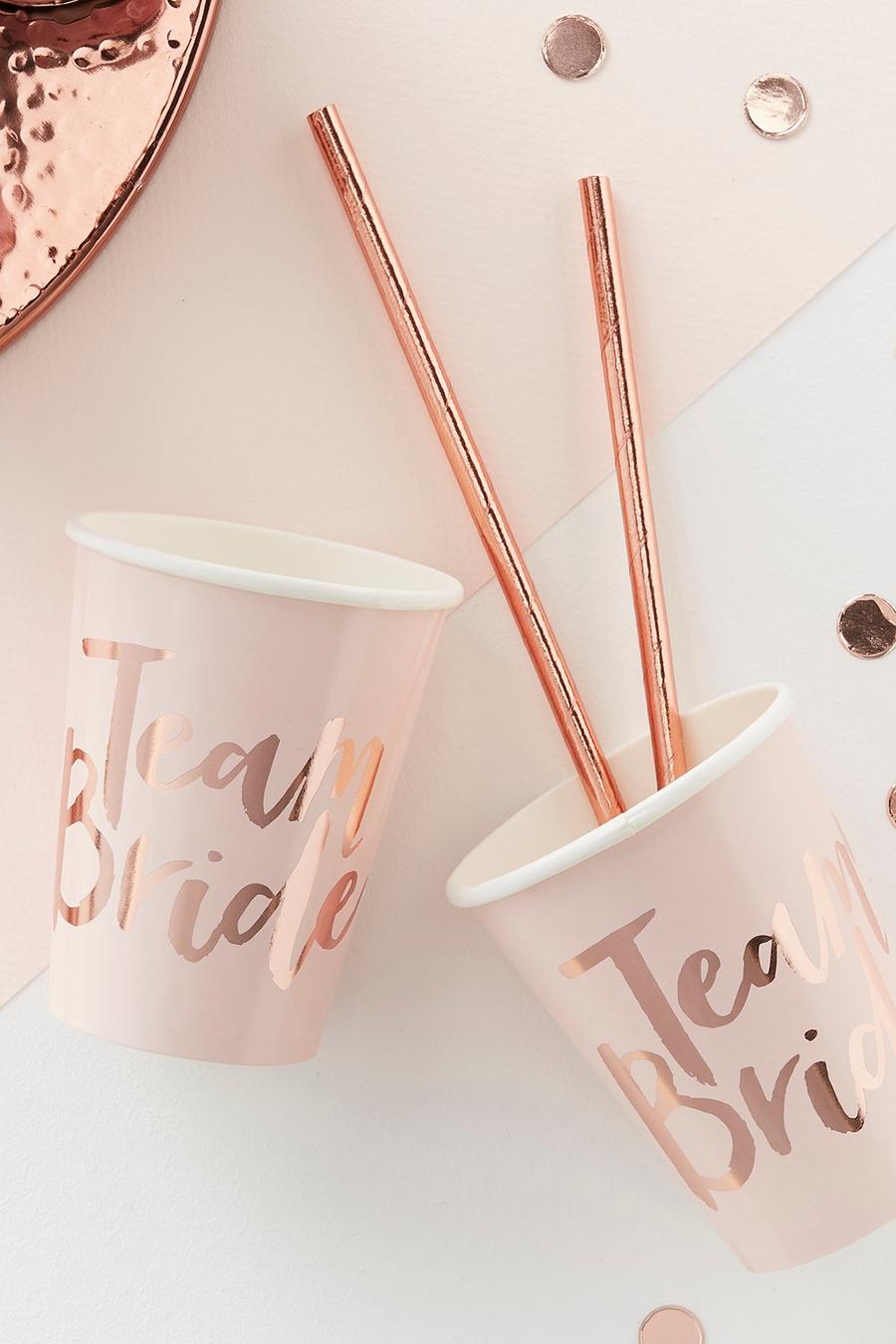 Rose gold Ginger Ray Team Bride Bachelorette Party Cups 8Pk image number 1